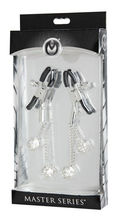 Ornament Adjustable Nipple Clamps With Jewel Accents Nipple and Clit Clamps