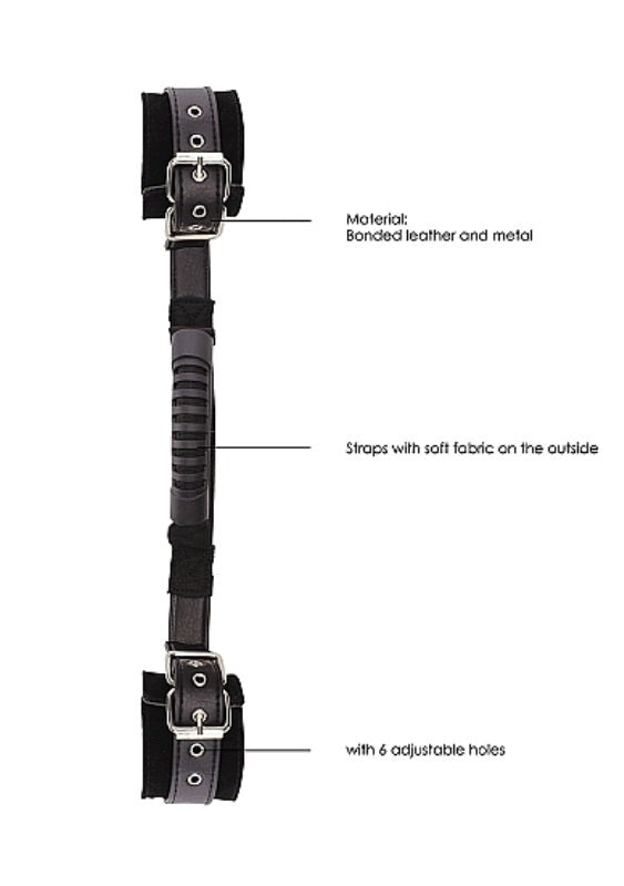 Ouch Black and White Bonded Leather Wrist Cuffs with Handle Cuffs and Restraints