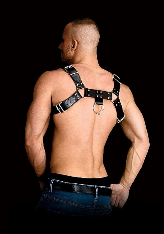 Alluring Bondage Bliss - Luxurious Leather Chest Harness Cuffs and Restraints