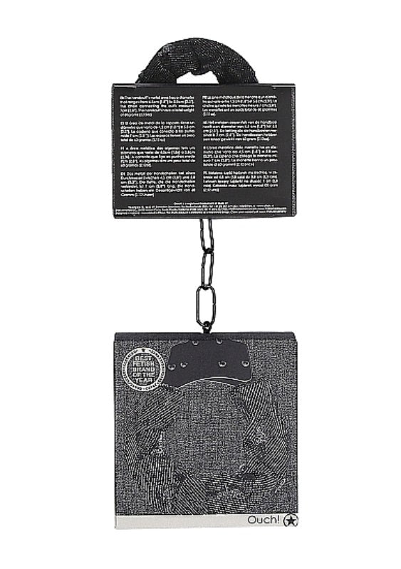 OUCH! Denim Metal Handcuffs - Black Cuffs and Restraints