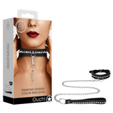OUCH! Diamond Studded Collar With Leash Collars and Leads