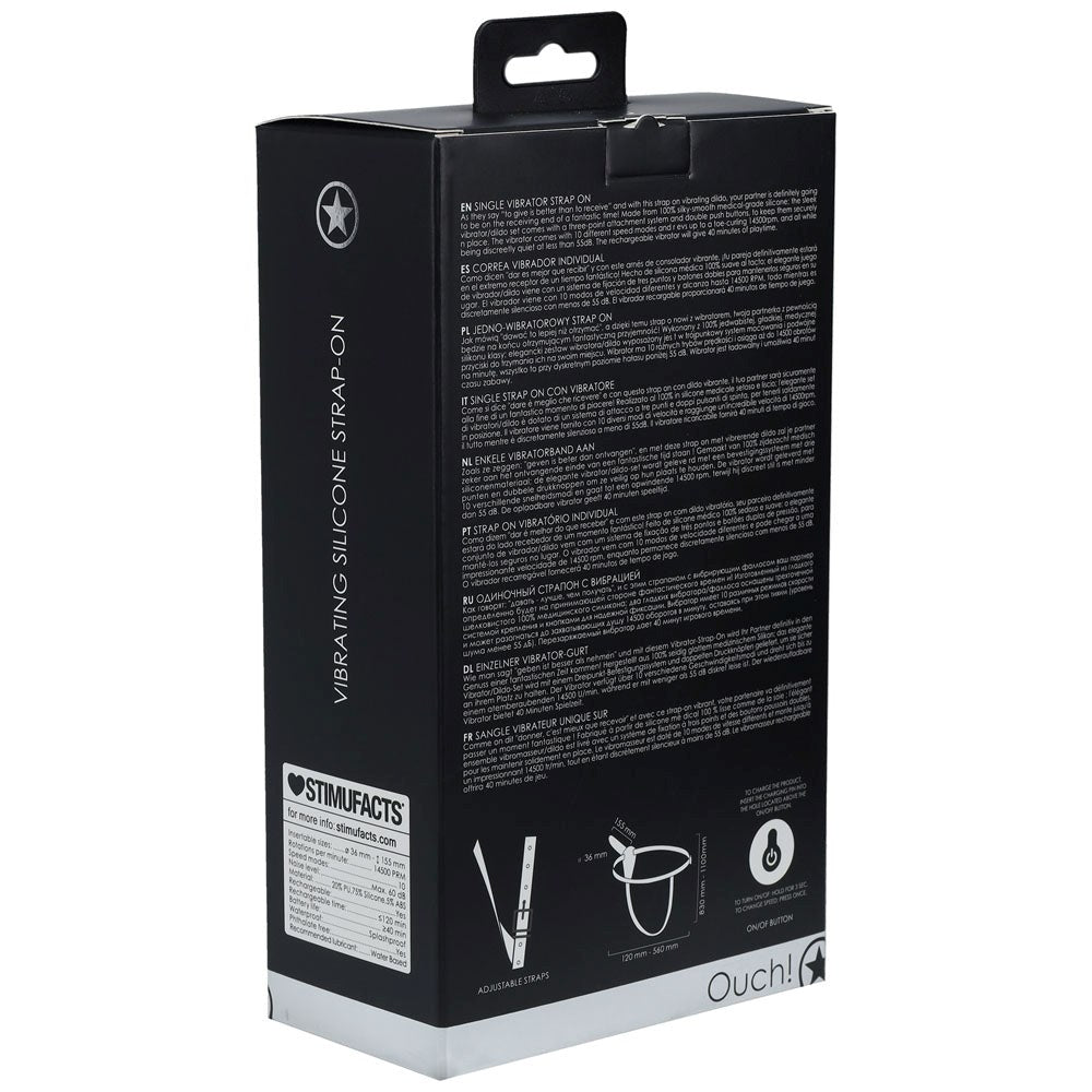 OUCH! Pleasure-Enhancing Vibrating Silicone Strap-On Strap On Sextoys