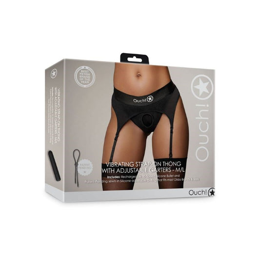 Ouch! Premium Silicone Vibrating Strap-On Thong - Hands-Free Pleasure - Strap On Sextoys