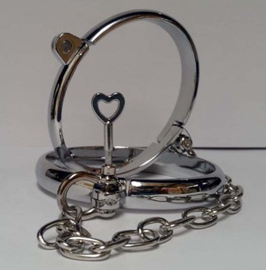 Oval Cold Steel Bondage Cuffs - Cuffs and Restraints