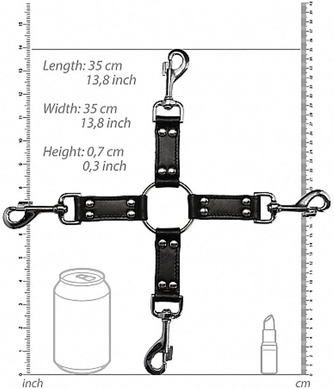 Pain 4-way Leather Hogtie Cuffs and Restraints