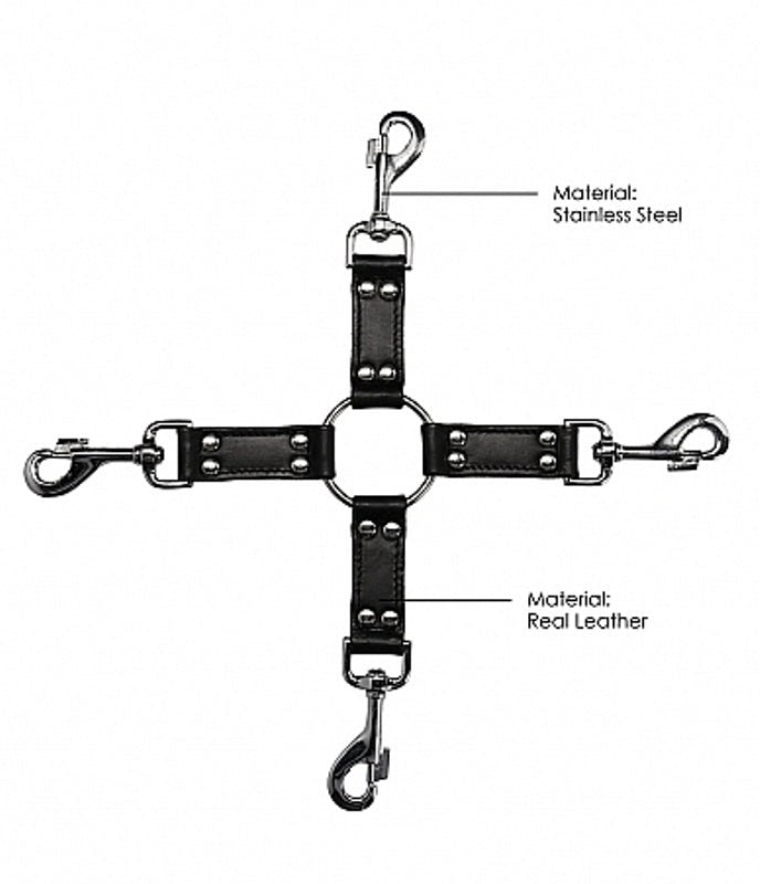 Pain 4-way Leather Hogtie Cuffs and Restraints