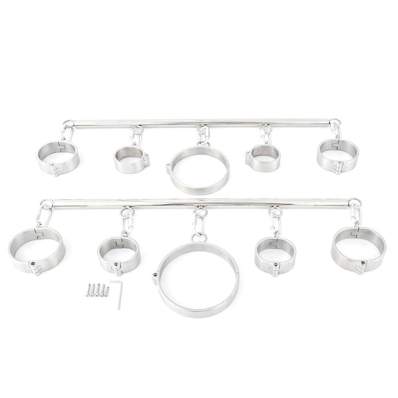 Refined Restraint - Luxurious Stainless Steel Bondage Kit Spreaders and Hangers