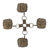 Premium Bonded Hogtie Brown Cuffs and Restraints