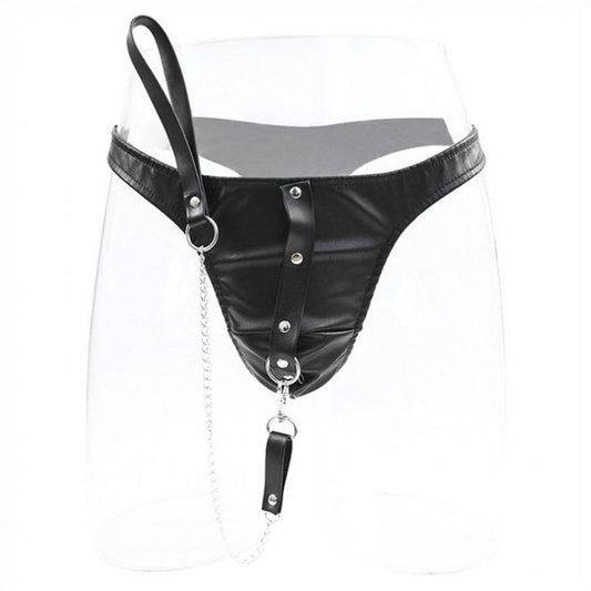 PU Panty With Lead - Cuffs and Restraints