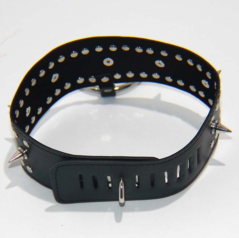 Fierce Faux Leather Bondage Collar - Studded Style Collars and Leads