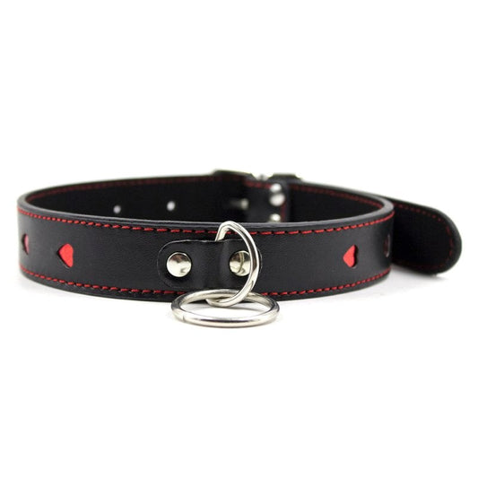 Red Heart O Ring Collar - Collars and Leads