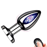 Remote Vibrating Stainless Steel Butt Plug Electro Sex