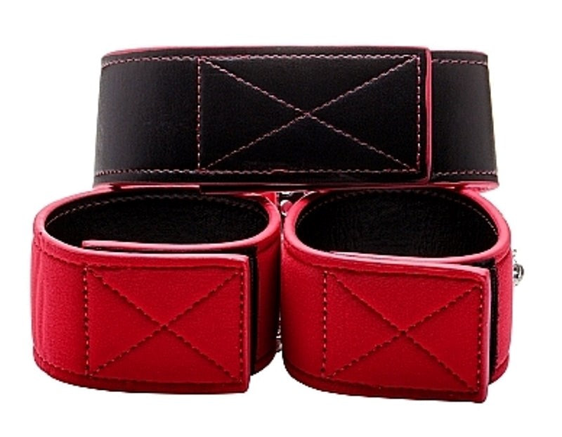 Reversible Collar and Wrist Cuffs Red Cuffs and Restraints