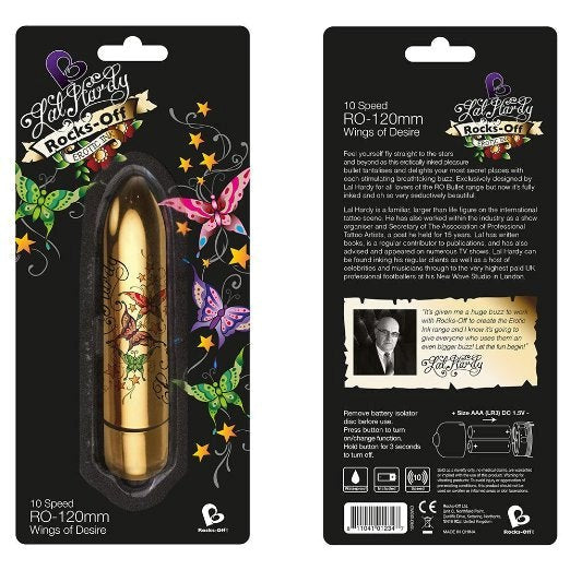 Rocks Off Erotic Ink 120mm 10 Speed Wings of Desire Waterproof Vibrators