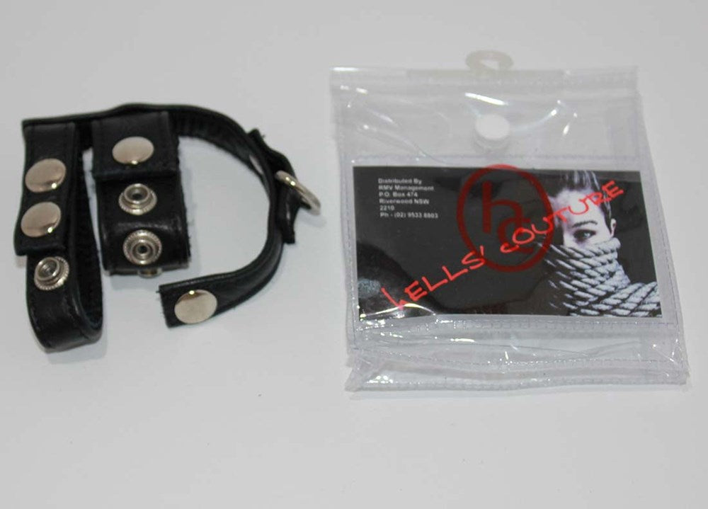 Ruperthuse Leather Cock Ring and Ball Harness Cuffs and Restraints