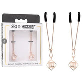 Sophisticated S&M Brat Pearl Nipple Clamps - Customizable Pleasure Nipple and Clit Clamps