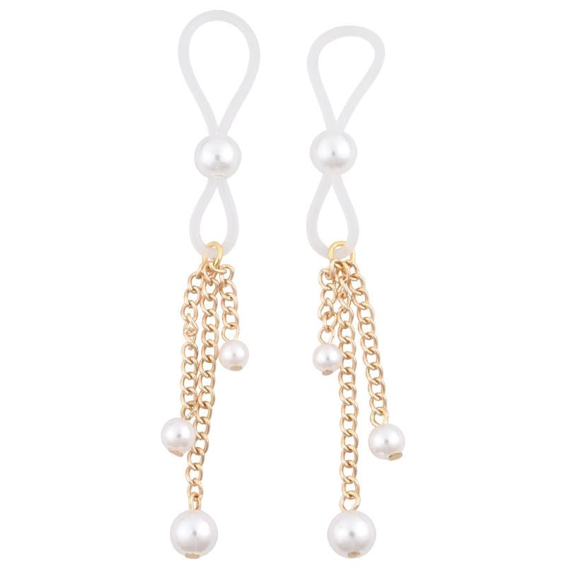 S&M Pearl Nipple Ties - Adjustable, Alluring, and Adored Nipple and Clit Clamps