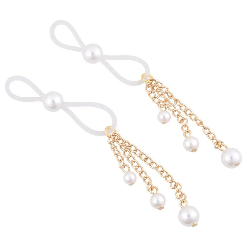 S&M Pearl Nipple Ties - Adjustable, Alluring, and Adored Nipple and Clit Clamps