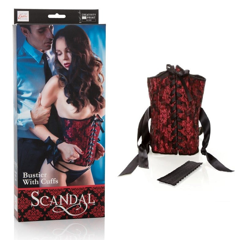 Scandal Bustier with Fetish Play Cuffs Cuffs and Restraints