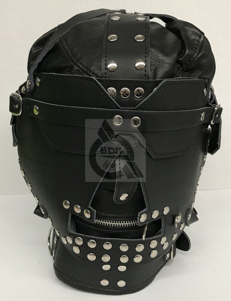 BDStyle Leather Studded Sensory Deprivation Experience Bondage Hoods