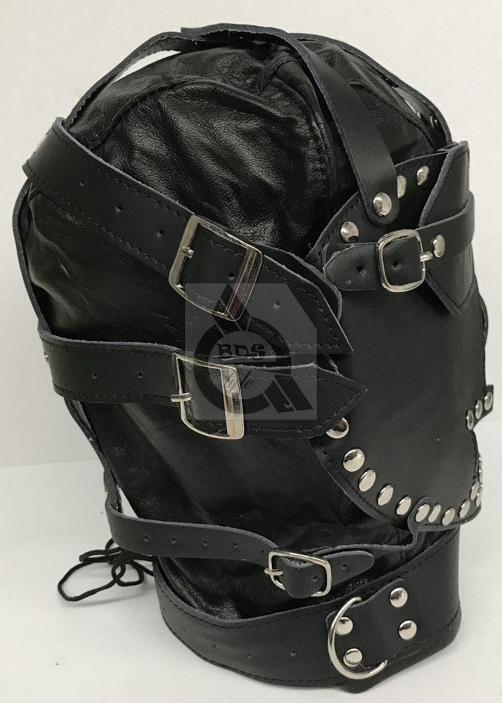 BDStyle Leather Studded Sensory Deprivation Experience Bondage Hoods