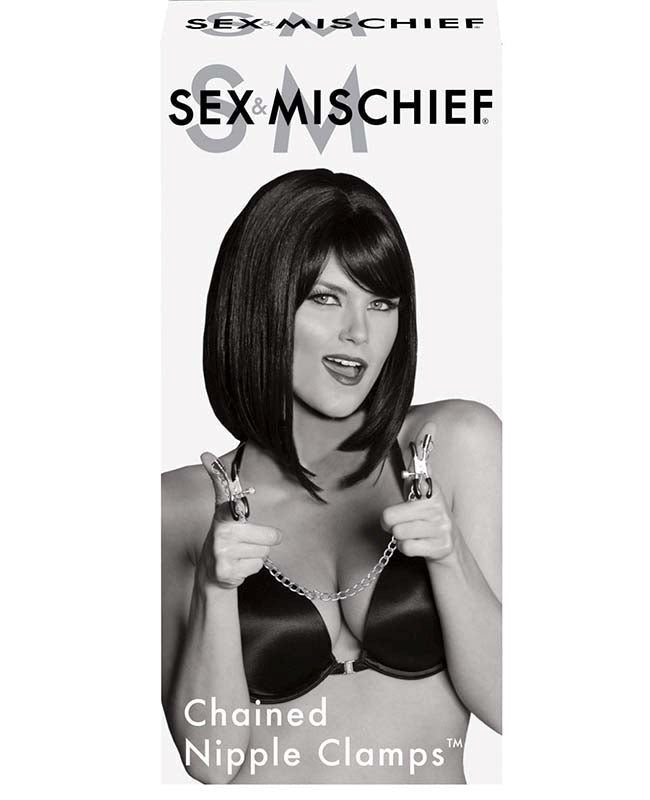 Indulge in Kinky Bliss with Sex & Mischief's Chained Nipple Clamps Nipple and Clit Clamps