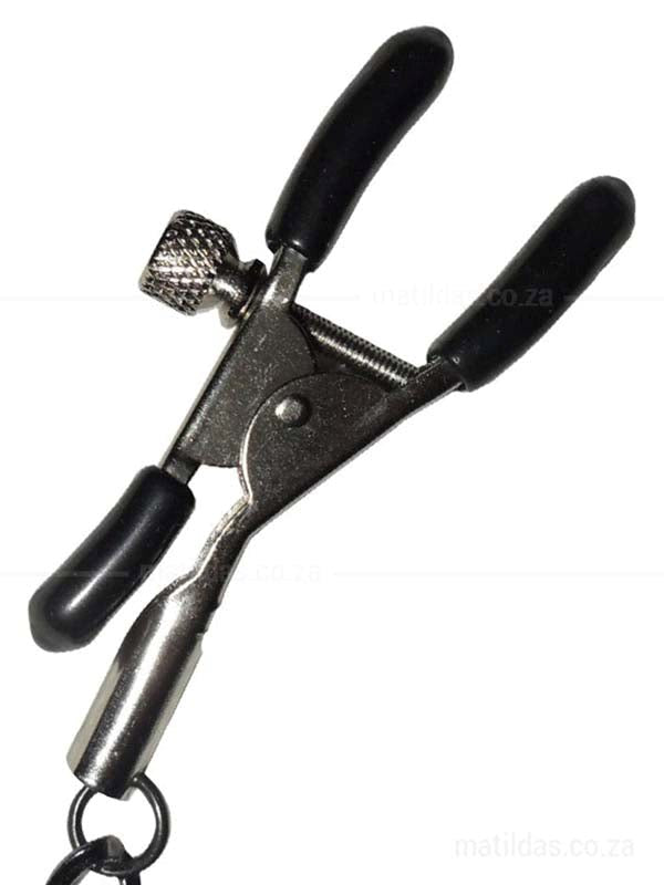 Indulge in Kinky Bliss with Sex & Mischief's Chained Nipple Clamps Nipple and Clit Clamps