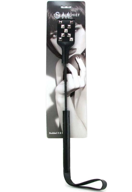 Studded X O Bondage Crop - Daring BDSM Accessory Whips And Crops