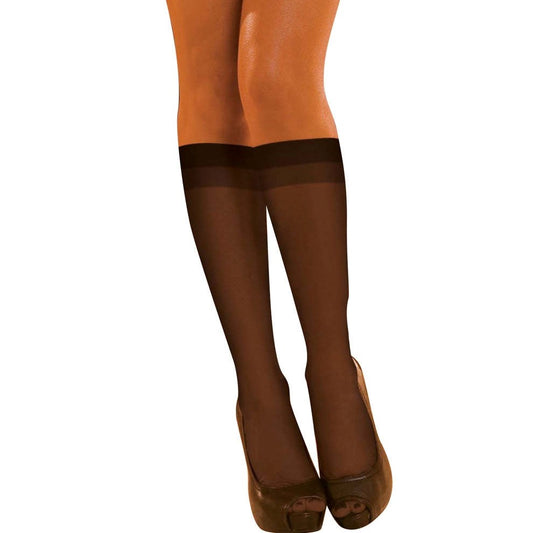 Sultry Sheer Knee-High Bodystockings with Garters Body Stockings