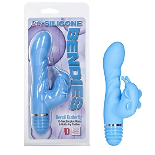 Silicone Bendies Bendi Butterfly Blue Rabbit Vibrators