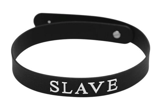 Slave Silicone Collar Black - Collars and Leads