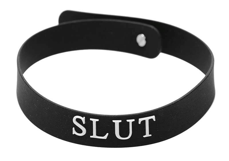 Slut Silicone Collar Black Collars and Leads