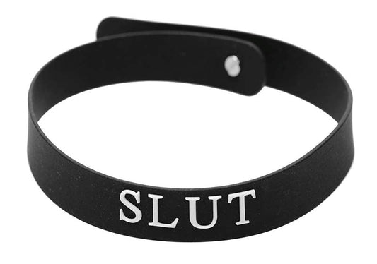 Slut Silicone Collar Black - Collars and Leads
