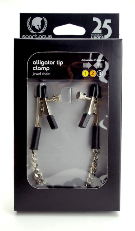 Spartacus Adjustable Alligator Clamps with Jewel Chain Nipple and Clit Clamps