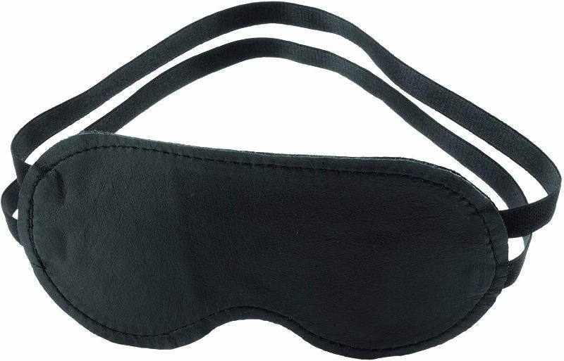 Spartacus Soft Leather Contour Blindfold with Double Straps Cuffs and Restraints