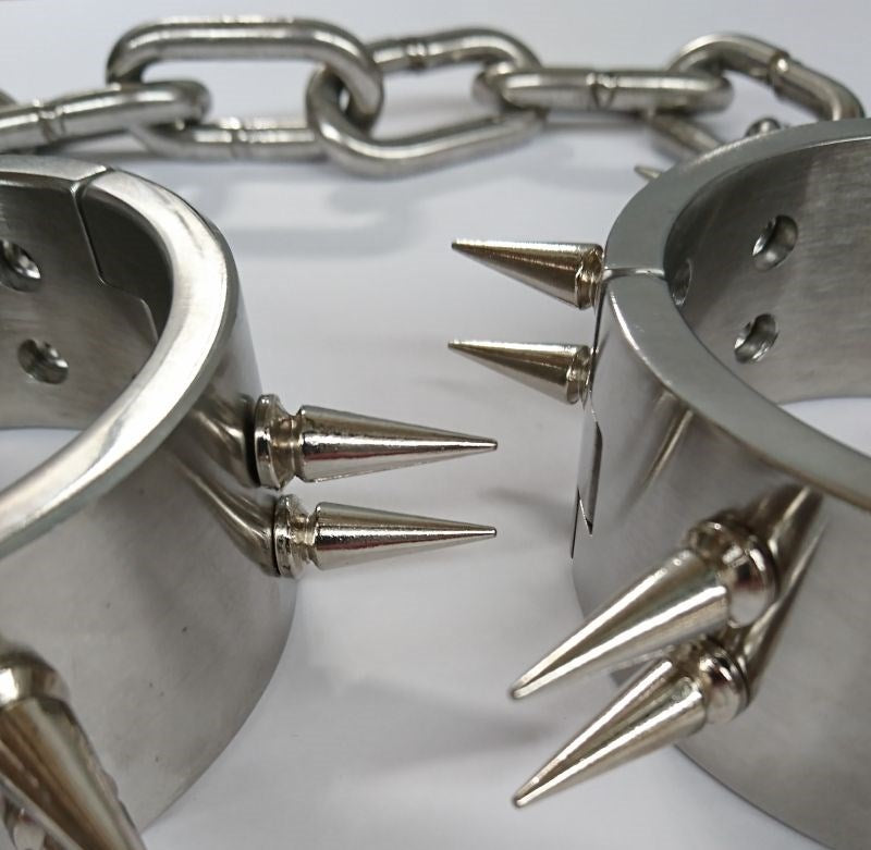 Spiked Steel Ankle Cuffs Cuffs and Restraints