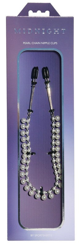 Sportsheets Midnight Pearl Chain Nipple Clips Breast and Nipple Toys
