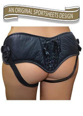 Sportsheets Plus Size Black PVC Corsette Strap-On Strap On Sextoys
