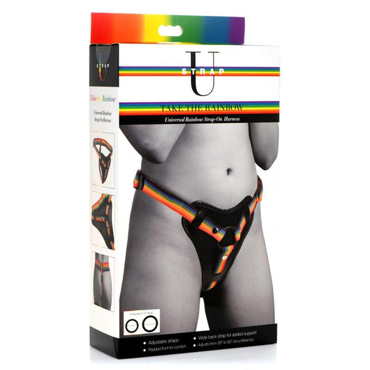 XR Brands' Vibrant Rainbow Strap-On Harness - Style, Comfort, and Support - Strap On Sextoys