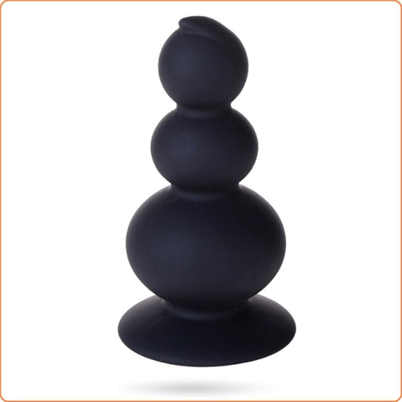 Suction 3 Silicone Ball Anal Beads Black Anal Beads and Balls