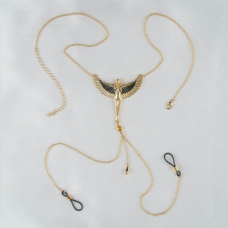 Sylvie Monthule Breast Necklace The Breath Of Isis Gold Nipple and Clit Clamps