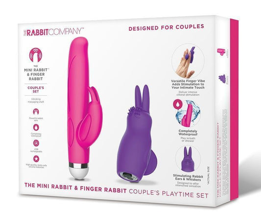 The Mini Rabbit and Finger Rabbit Couples Playtime Set - Sex Kits