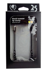 Tweezer Tip Clamps - Black Link Chain Nipple and Clit Clamps