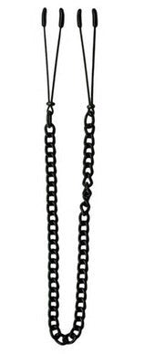 Tweezer Tip Clamps - Black Link Chain Nipple and Clit Clamps
