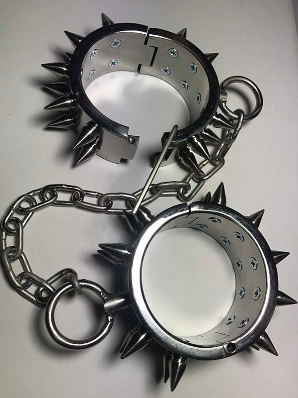 Unisex Spiked Leg Irons Cuffs and Restraints