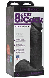 Vac-U-Lock Code Black UR3 8 inch Realistic Cock Strap On Sextoys