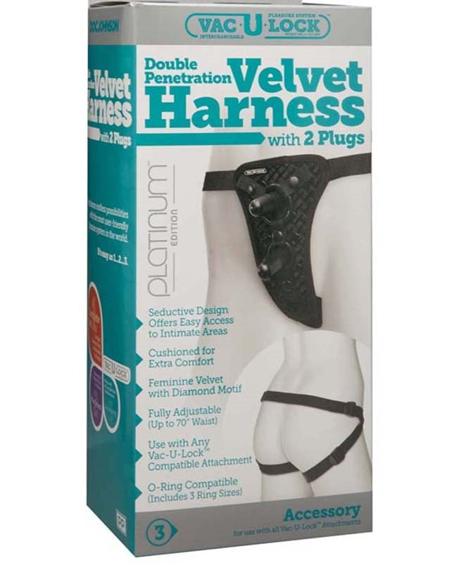 Vac-U-Lock Velvet Harness - Customizable Pleasure Delight Strap On Sextoys