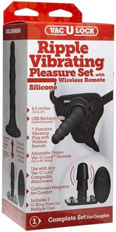 Vac-U-Lock Ripple Vibrating Pleasure Set Silicone Strap On Sextoys