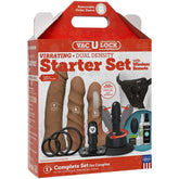 Vac-U-Lock Vibrating Dual Density Starter Set Caramel Strap On Sextoys