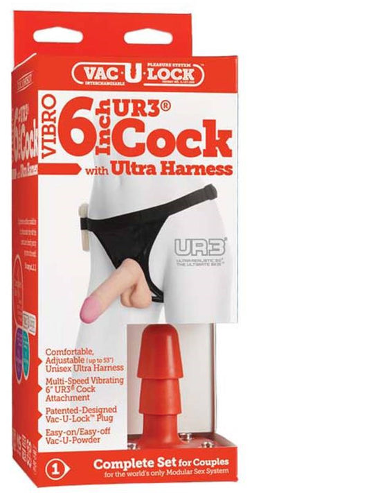 Vac-U-Lock Vibrating Sex Harness with 6Cock Flesh - Strap On Sextoys